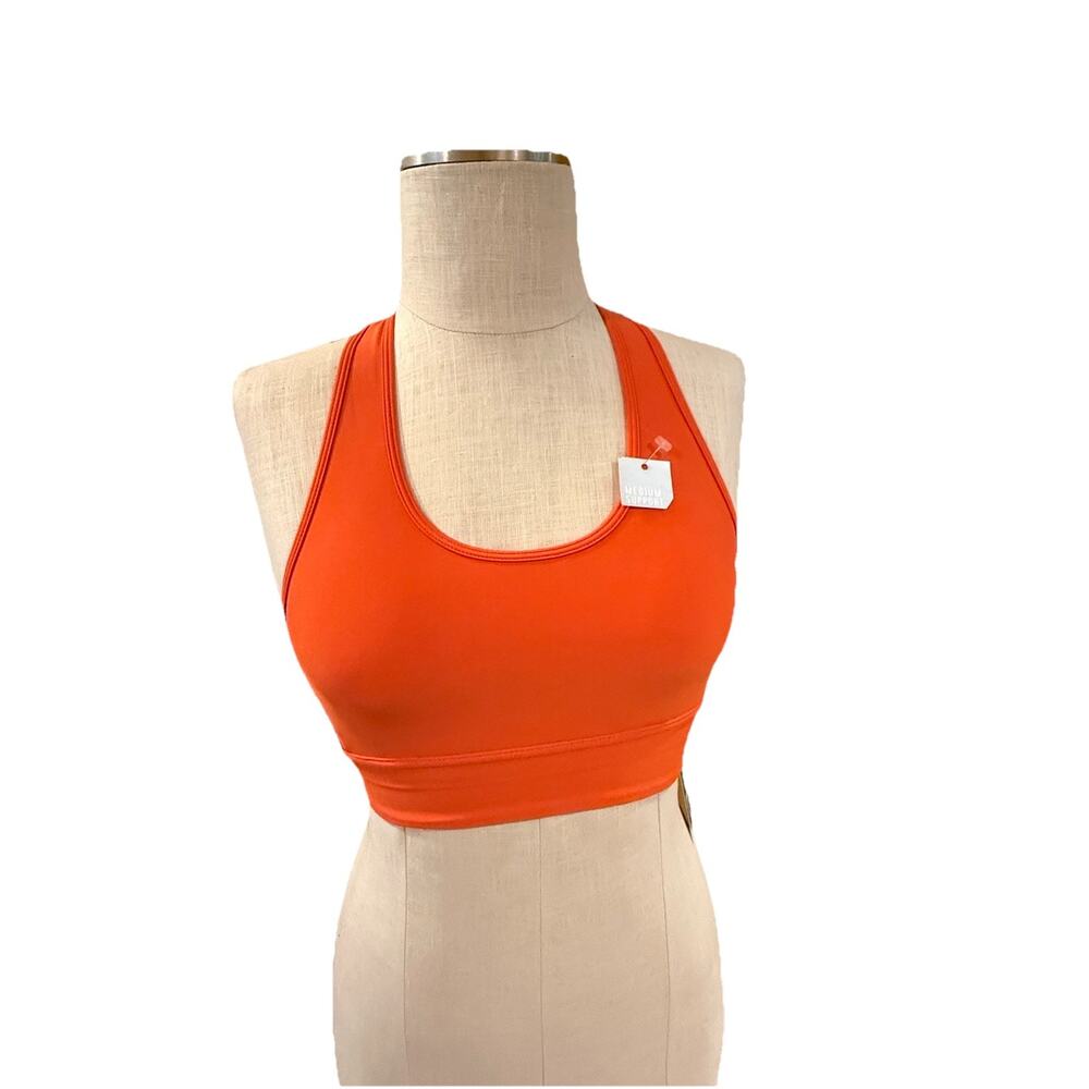 DSG Women’s Strappy Compression Sports Bra XS Ginger Orange Medium Support New - Picture 10 of 10